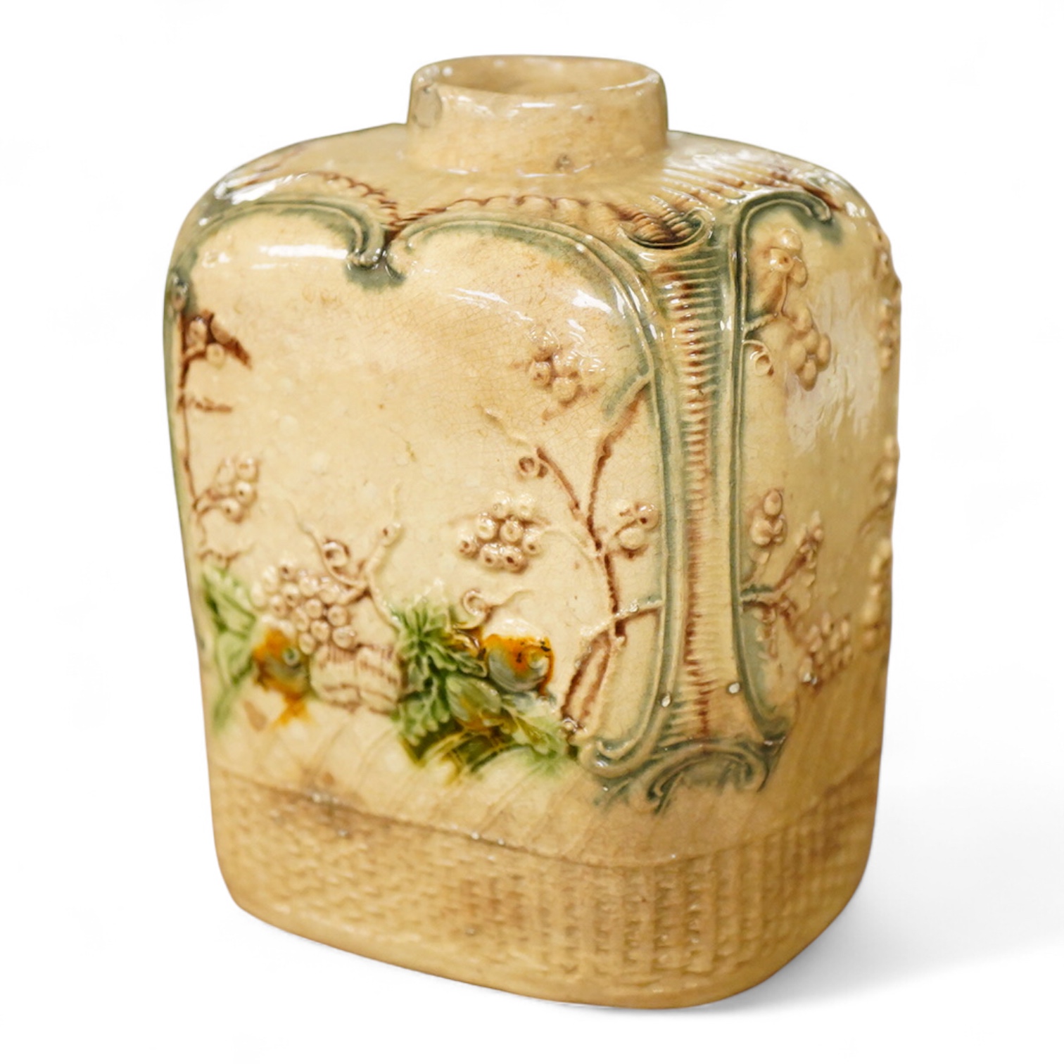 A William Greatbatch creamware tea canister, c.1770-80 - 11cm high